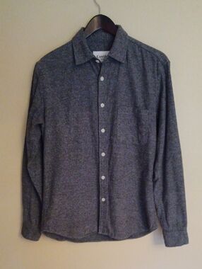 Corridor Recycled Flannel Button Down Shirt SZ S Gray Comfort Preppy Classic